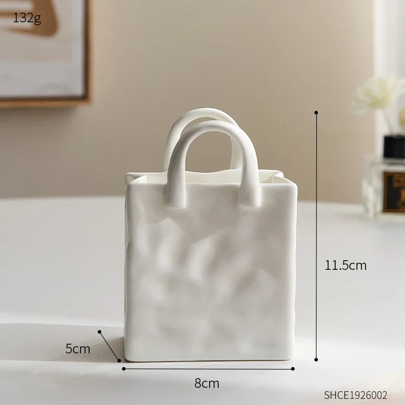 Modern Decorative Handbag Ceramic Vase