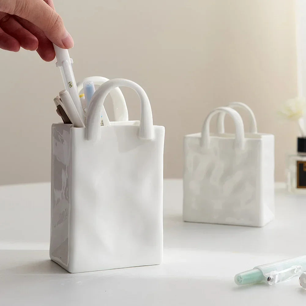 Modern Decorative Handbag Ceramic Vase