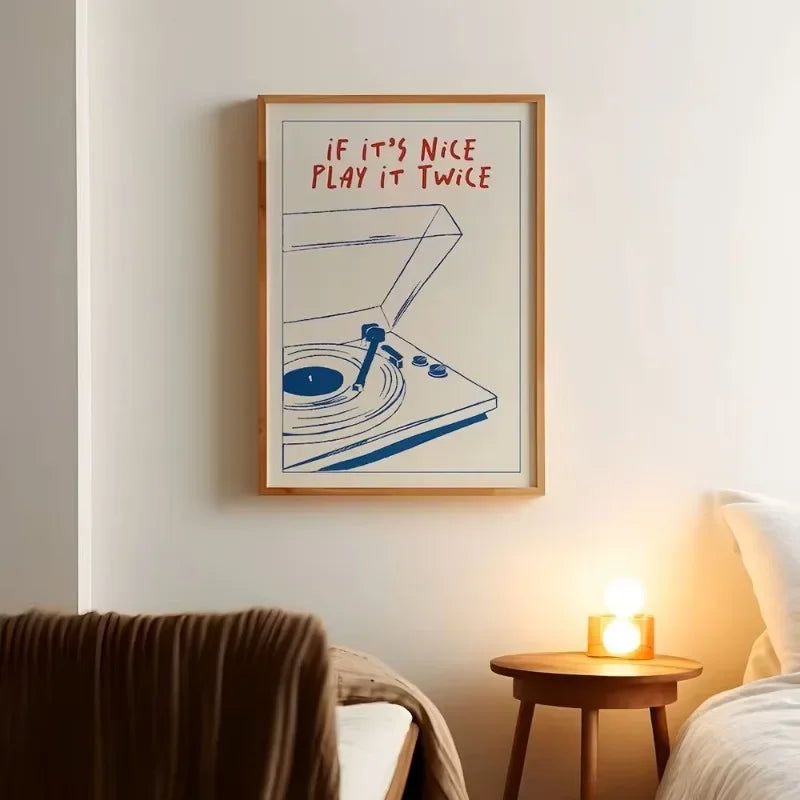 "Play It Twice" Record Player Poster