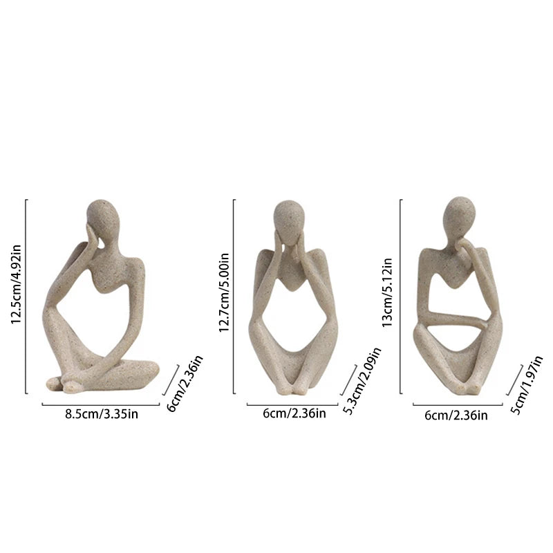 "The Thinker" Scandinavian Abstract Art Figures