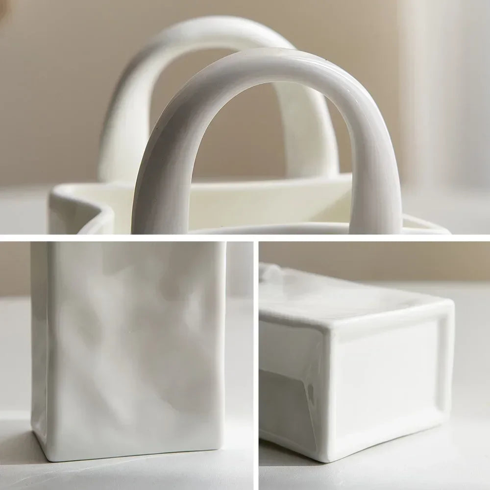 Modern Decorative Handbag Ceramic Vase