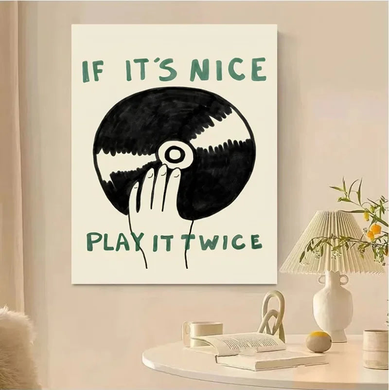 "Play It Twice" Record Player Poster