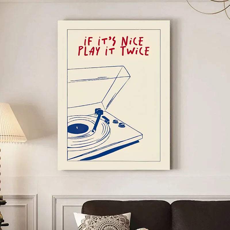 "Play It Twice" Record Player Poster