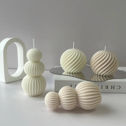 Geometric Wave Ball Scented Candle