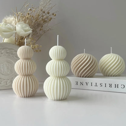 Geometric Wave Ball Scented Candle