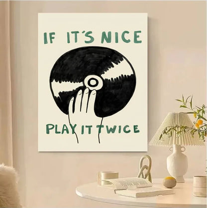 "Play It Twice" Record Player Poster